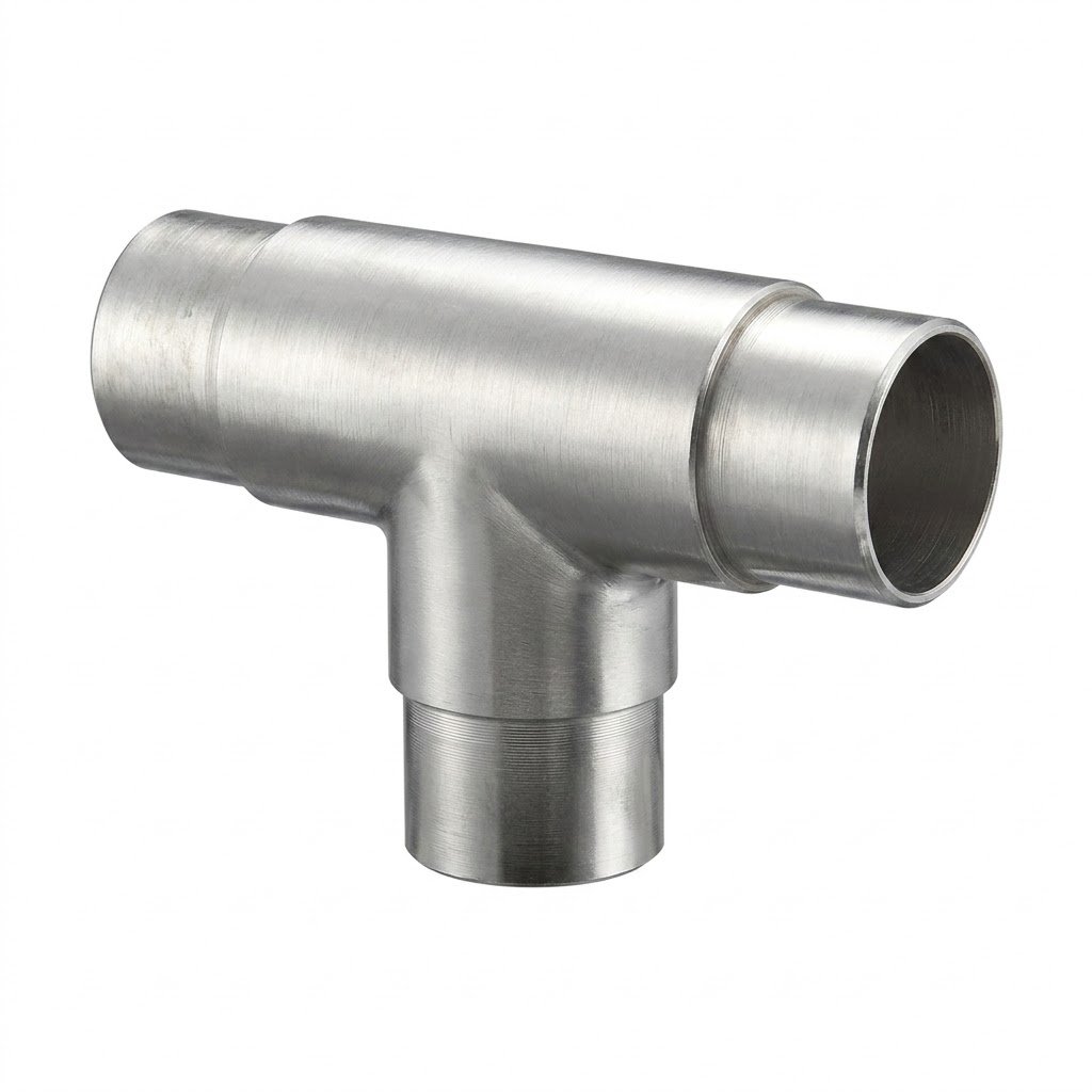 Stainless Steel 3-Way Tee Flush Handrail Connector​