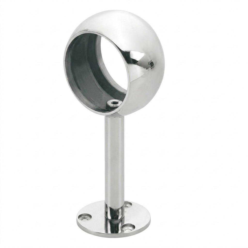 Stainless Steel Ball Ring Handrail Bracket (Post/Floor Mount)​
