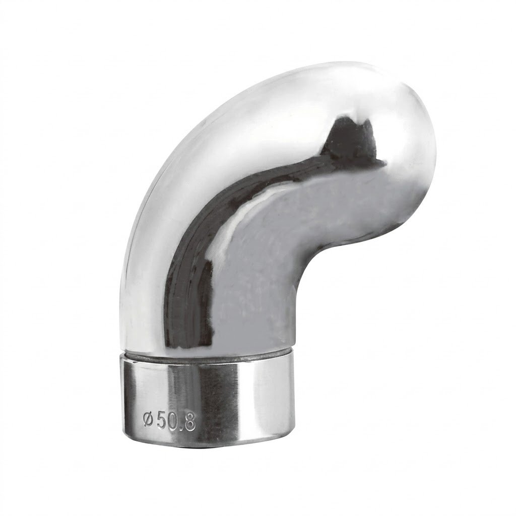 Stainless Steel Flush Joining Elbow with Radiused Curvature (90-Degree Handrail Return)​