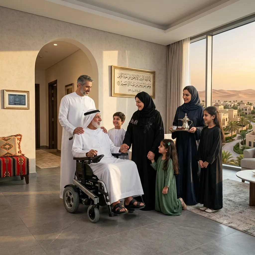 Aging in place home renovation, Dubai villa hallway