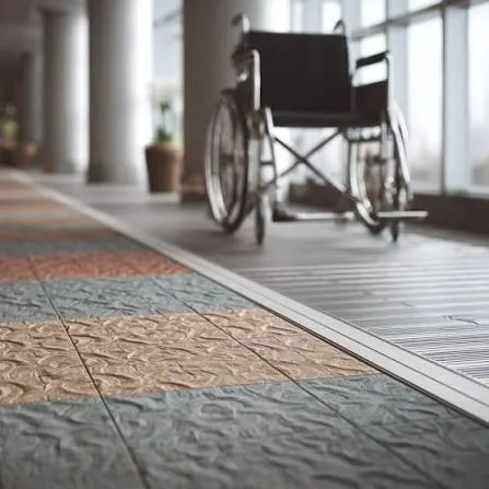 Textured non-slip flooring installed in a wet area transition