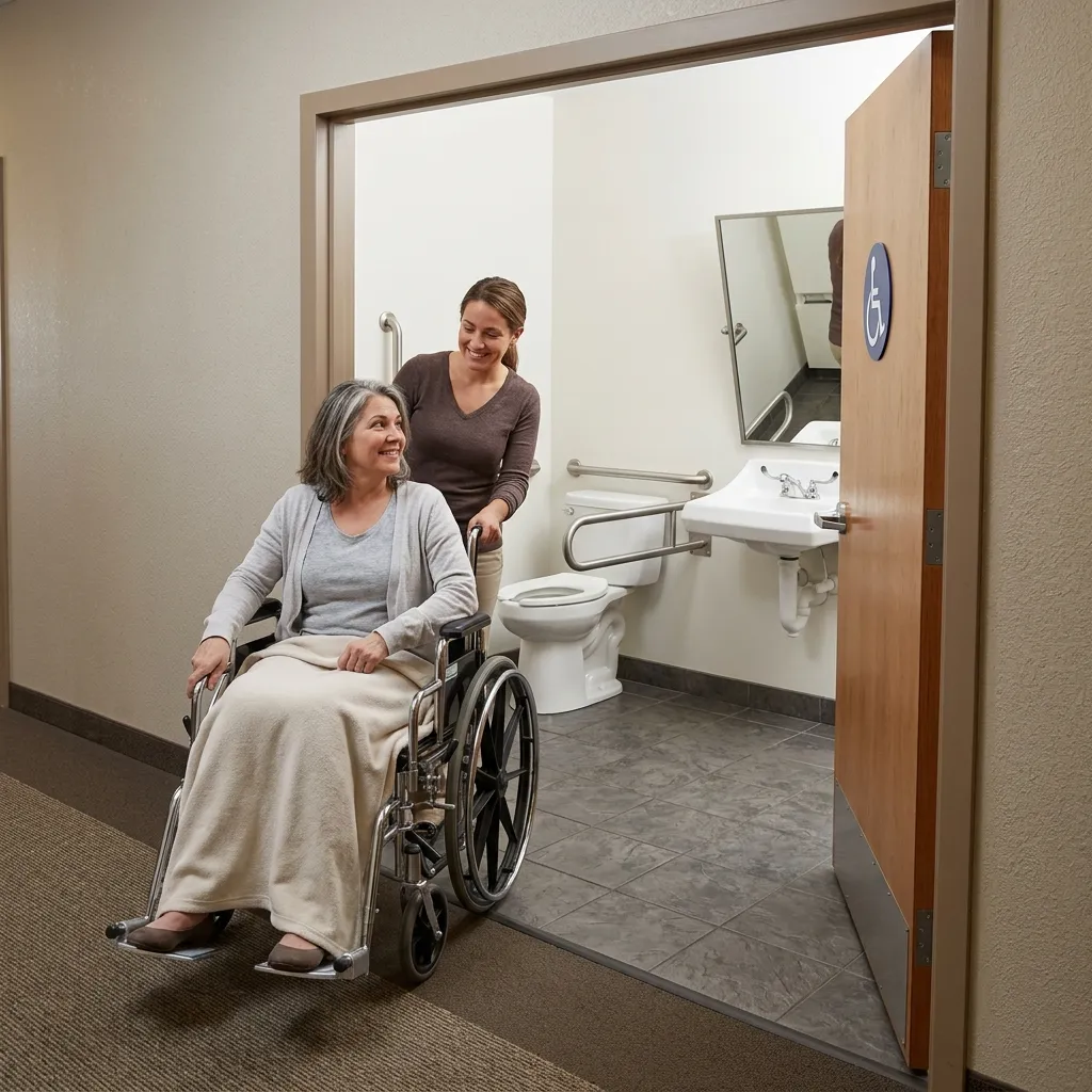 Modern Accessible Bathroom with Caregiver