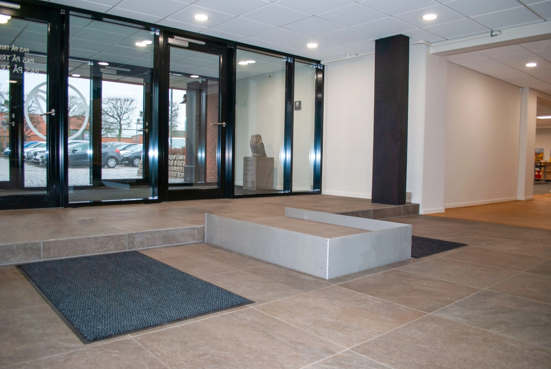 HDN hidden lift platform retracted flush with a marble entrance floor in Dubai