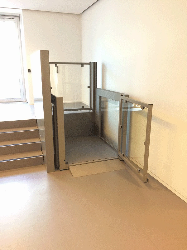 EasyLift installed against an existing staircase in a retrofit setting