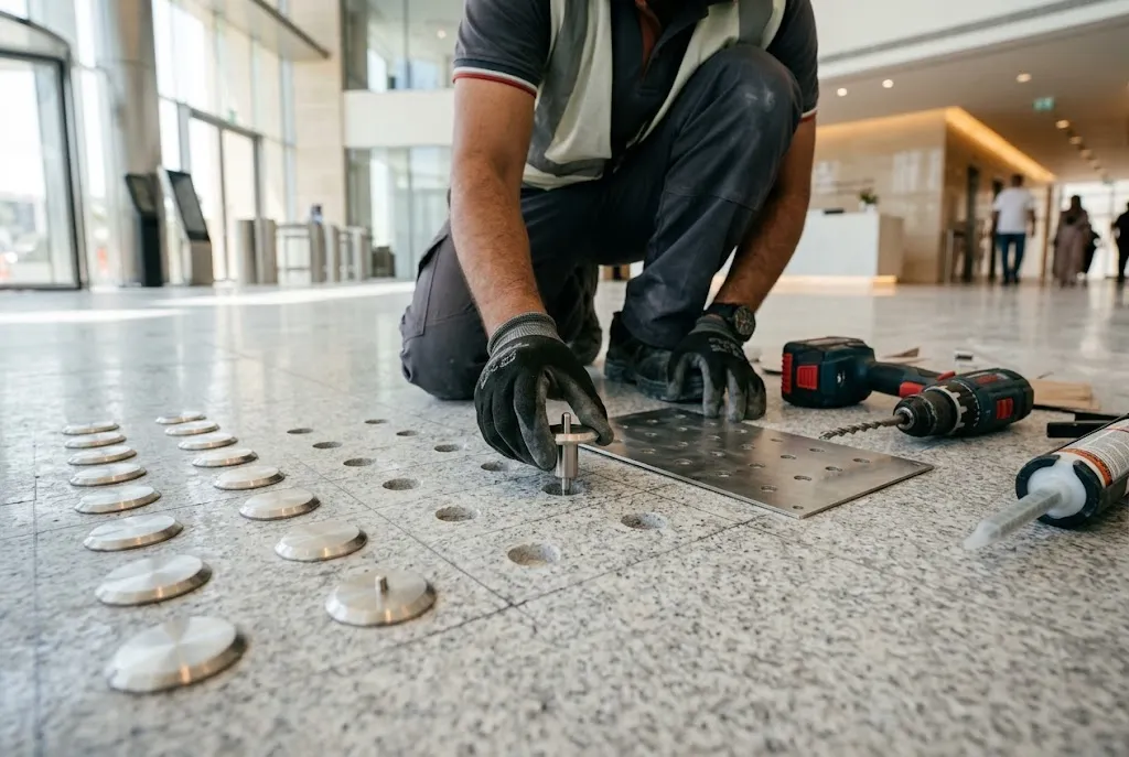 Tactile installation in progress in the UAE